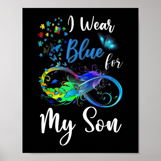Affiche Je porte le bleu pour mon fils Sensibilisation sur (Devant)