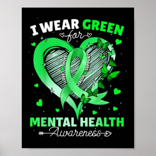 Affiche Je Porte Le Papillon Vert Pour La Sensibilisation