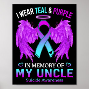 Affiche Je Porte Le Purple Turquoise En Mémoire Du Suicide