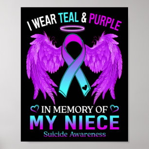 Affiche Je Porte Le Purple Turquoise En Mémoire Du Suicide