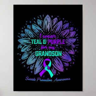 Affiche Je Porte Le Purple Turquoise Pour La Prévention Du