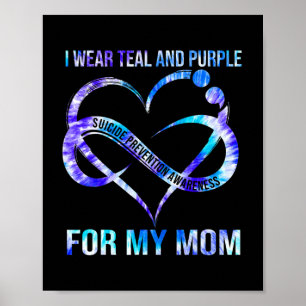 Affiche Je Porte Le Purple Turquoise Pour Maman Prévention