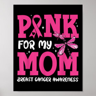 Affiche Je Porte Le Rose Pour Ma Mère Soutien Cancer Du Se