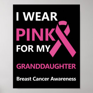 Affiche Je Porte Le Rose Pour Ma Petite-Fille Cancer Du Se