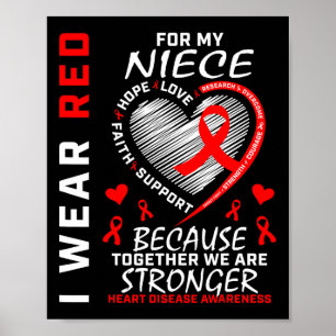 Affiche Je Porte Le Rouge Pour Ma Nièce Maladie Cardiaque 