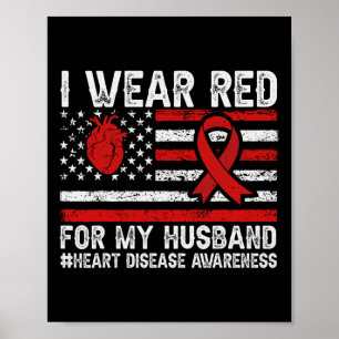 Affiche Je Porte Le Rouge Pour Mon Mari Maladies Du Coeur