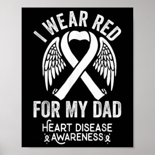 Affiche Je Porte Le Rouge Pour Mon Père Maladie Cardiaque