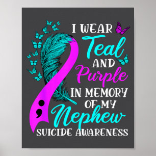 Affiche Je porte le sarcelle violet en mémoire du suicide