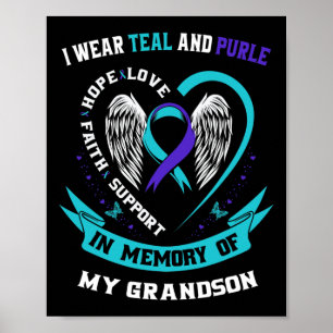 Affiche Je Porte Le Turquoise Et Le Violet Pour Le Suicide