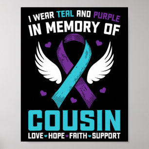 Affiche Je Porte Le Turquoise Et Le Violet Pour Ma Cousin