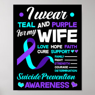 Affiche Je porte le Turquoise et le violet pour ma femme S