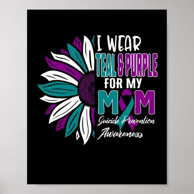 Affiche Je Porte Le Turquoise Et Le Violet Pour Ma Mère Su (Devant)