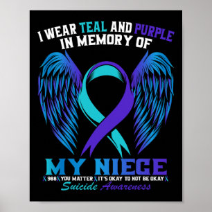 Affiche Je Porte Le Turquoise Et Le Violet Pour Mon Adjuda