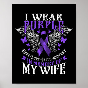 Affiche Je Porte Le Violet En Mémoire De Mon Épouse Surdos