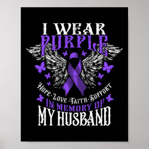 Affiche Je Porte Le Violet En Mémoire De Mon Mari Surdose