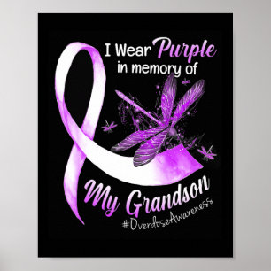 Affiche Je Porte Le Violet En Mémoire De Mon Petit-Fils Su