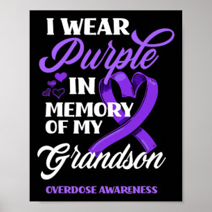 Affiche Je Porte Le Violet En Mémoire De Mon Petit-Fils Su
