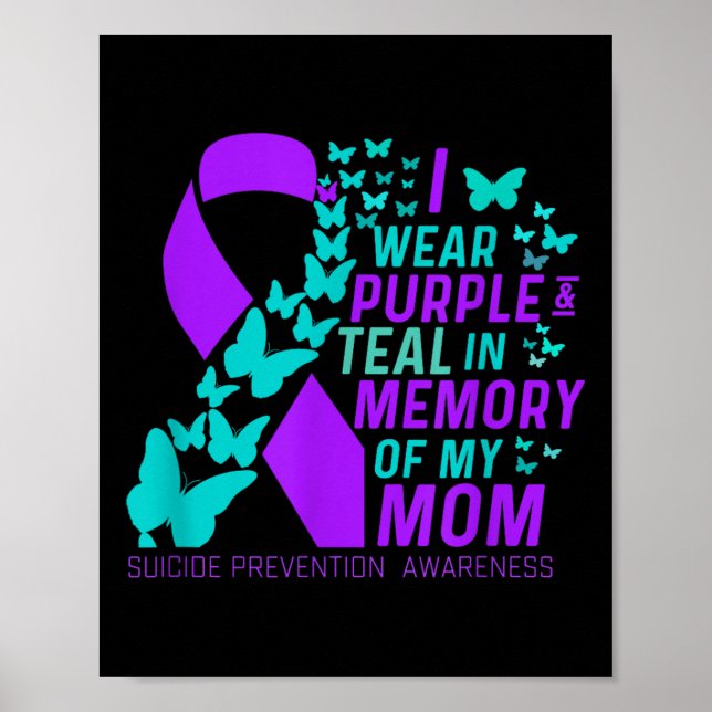Affiche Je Porte Le Violet Et Turquoise Pour Mes Moms Suic (Devant)