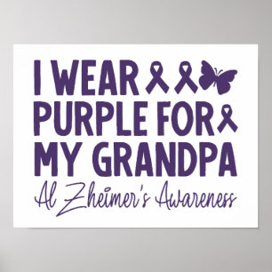 Affiche Je porte le violet pour la sensibilisation de mon