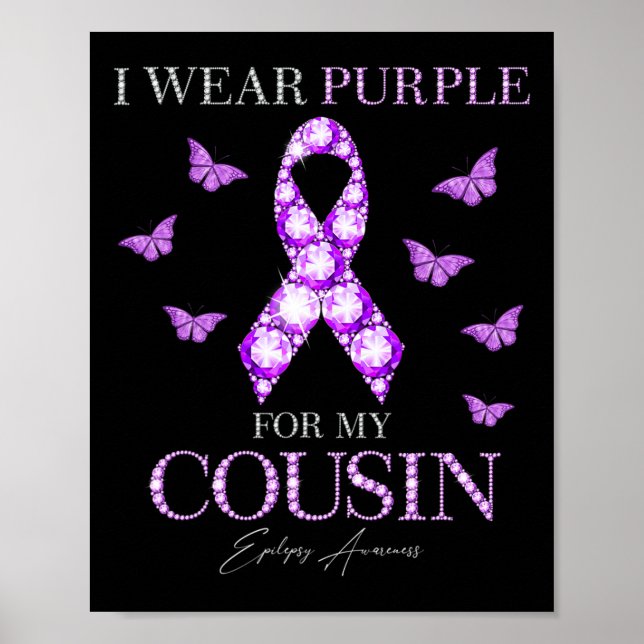Affiche Je Porte Le Violet Pour Ma Conscience De L'Épileps (Devant)