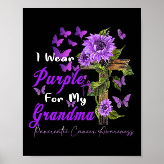 Affiche Je porte le violet pour ma grand-mère Cancer Pancr