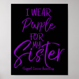 Affiche Je porte le violet pour ma soeur Cancer Pancréatiq