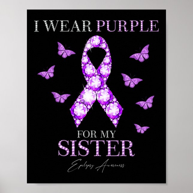 Affiche Je Porte Le Violet Pour Ma Soeur Conscience De L'É (Devant)