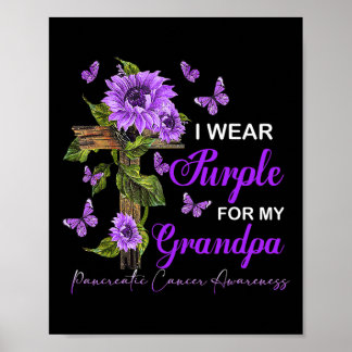 Affiche Je porte le violet pour mon grand-père cancer panc