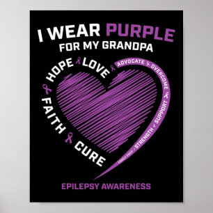 Affiche Je Porte Le Violet Pour Mon Grand-Père Epilepsie S
