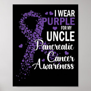 Affiche Je Porte Le Violet Pour Mon Oncle Cancer Pancréati