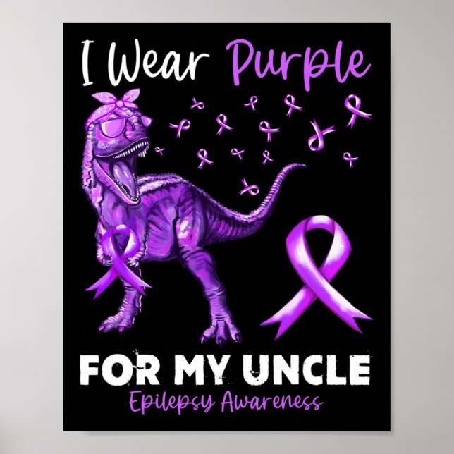 Affiche Je Porte Le Violet Pour Mon Oncle Epilepsy Awarene (Devant)