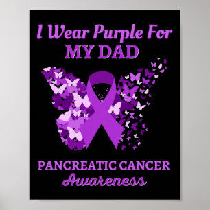 Affiche Je Porte Le Violet Pour Mon Père Pour Cancer Pancr