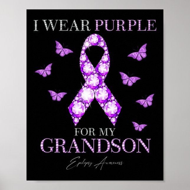 Affiche Je Porte Le Violet Pour Mon Petit-Fils, Sensibilis (Devant)