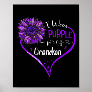 Affiche Je Porte Le Violet Pour Mon Petit-Fils Sensibilise