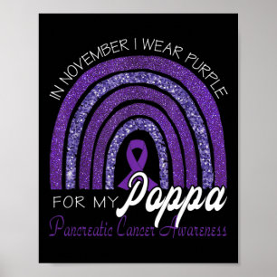 Affiche Je Porte Le Violet Pour Mon Poppa - Cancer Pancréa