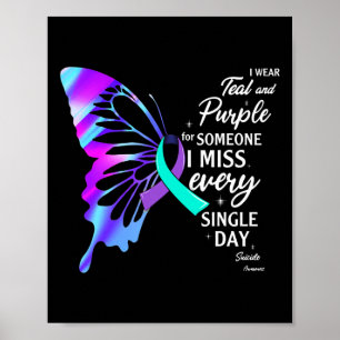 Affiche Je Porte Le Violet Turquoise Pour La Prévention Mé