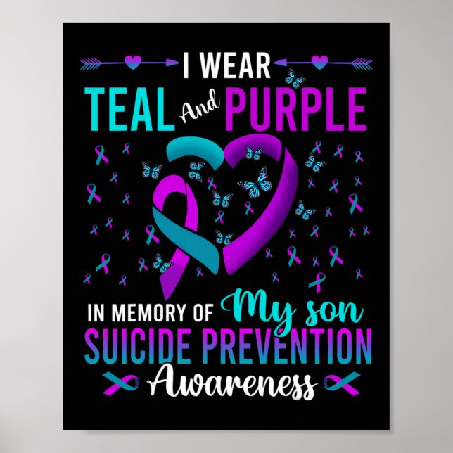 Affiche Je Porte Le Violet Turquoise Pour Mon Fils Prévent (Devant)