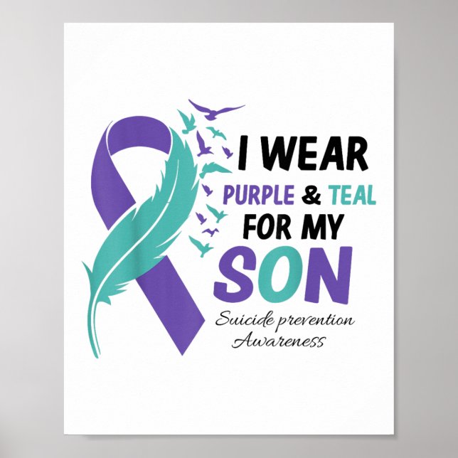 Affiche Je Porte Le Violet Turquoise Pour Mon Fils Prévent (Devant)