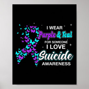 Affiche Je Porte Le Violet Turquoise Pour Quelqu'Un Que J'