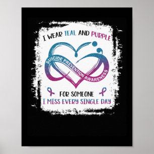 Affiche Je porte le violet turquoise Pour quelqu'un qui me