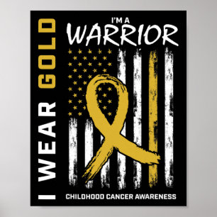 Affiche Je porte l'or guerrier enfant cancer de sensibilis