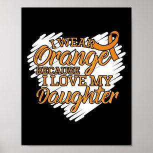 Affiche Je Porte L'Orange Parce Que J'Aime Ma Fille Leucém