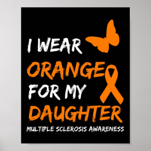 Affiche Je Porte L'Orange Pour Ma Fille Sclérose Multiple