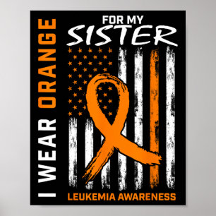Affiche Je Porte L'Orange Pour Ma Soeur Leucémie