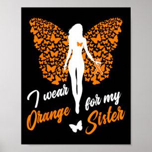 Affiche Je Porte L'Orange Pour Ma Soeur Mme Leukemia Sensi
