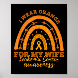 Affiche Je porte orange pour la leucémie de ma femme, sens