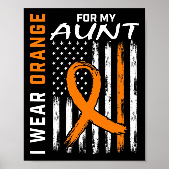 Affiche Je Porte Orange Pour Ma Tante Sclérose Multiples (Devant)