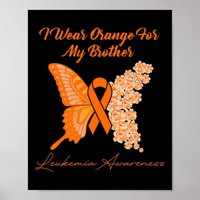 Affiche Je porte Orange pour mon Frère - Leucémie (Devant)