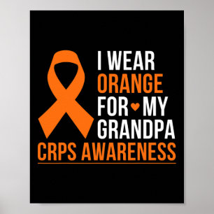 Affiche Je Porte Orange Pour Mon Grand-Père Rsd Crps Sensi