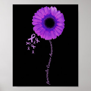 Affiche Je Porte Purple Fleur Pancréatique Cancer Sensibil
